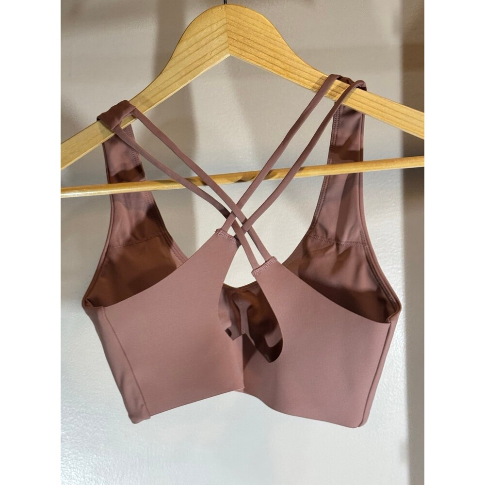 Women’s Crossback Sports Bra Blush Brown Workout Gym Top PHERO Movement Small - Picture 4 of 5